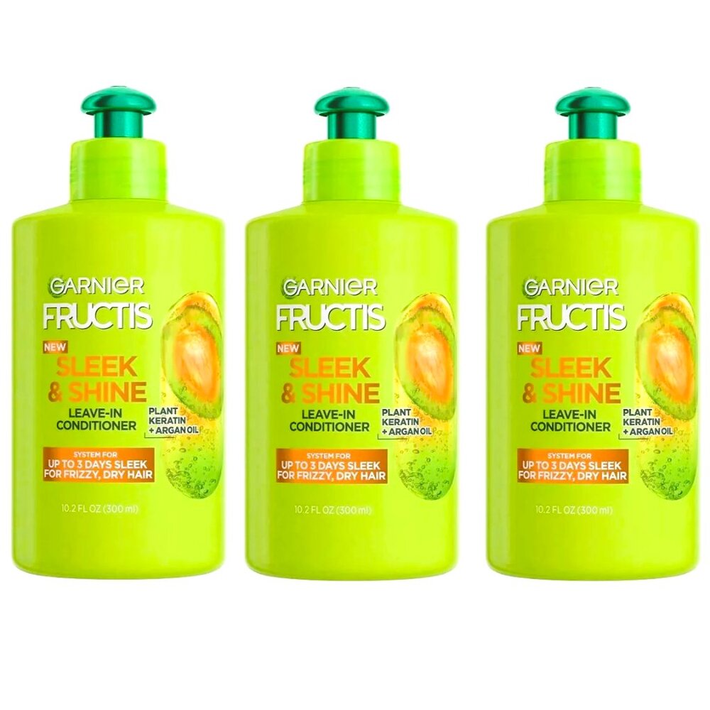 NEW 1lot of 3Garnier Fructis Sleek & Shine Intensely Smooth Leave-In Conditioner